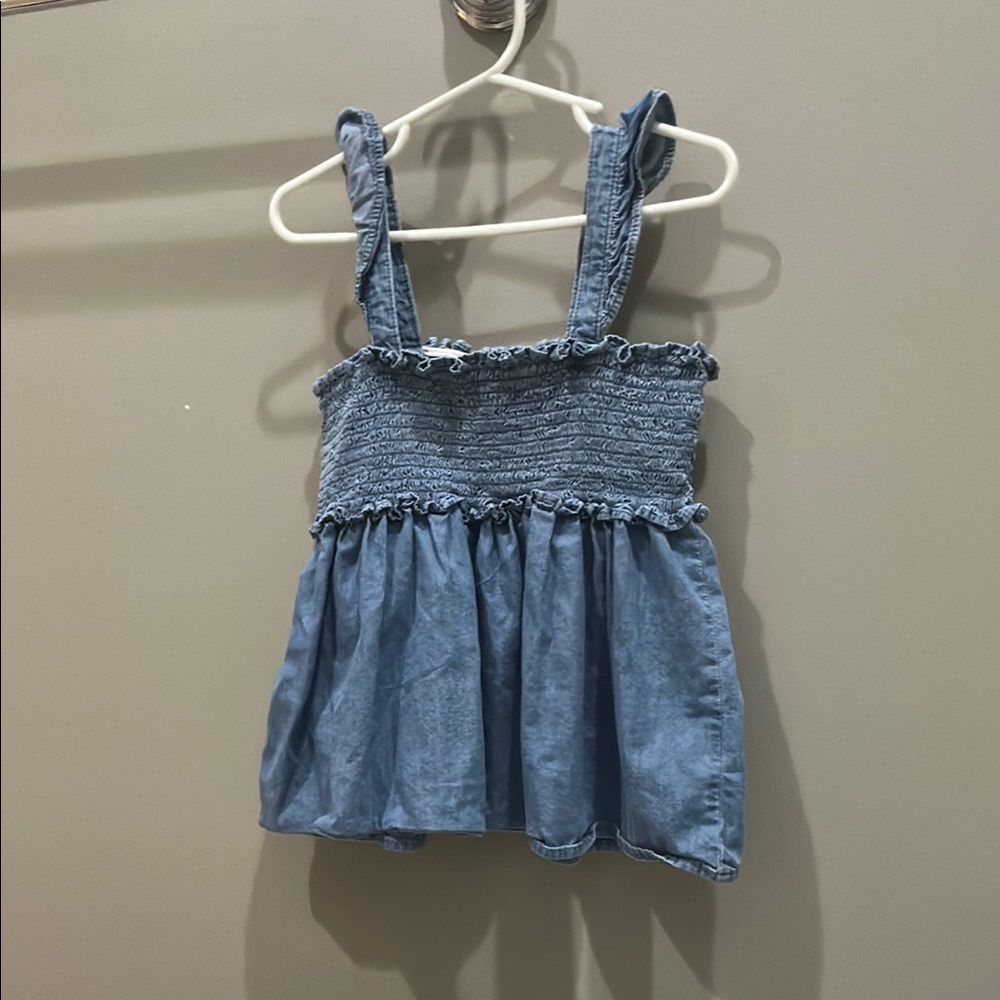 Janie and Jack Blue Smocked Sleeveless Top
